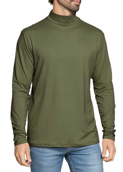Men's Oh So Soft Mock Neck Long Sleeve Shirt Perfect for Casual Wear, Stylish, Classic Fit