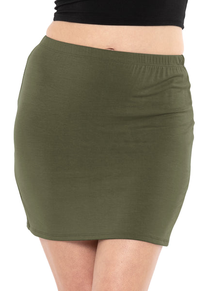 Women's Cotton Soft Stretch Fabric Basic Mini Skirt