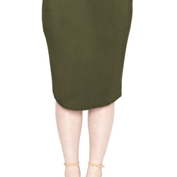 Women's Plus Size Soft Stretch MIDI Skirt