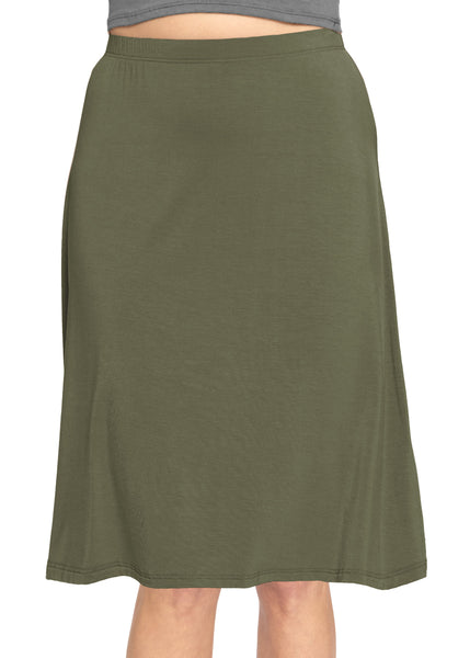 Women's Comfortable Flowy Airy A-Line Knee Length Light Weight Skirt