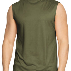 Men’s Oh So Soft Luxe Mock Neck Turtleneck Sleeveless Shirt Casual Pullover Top