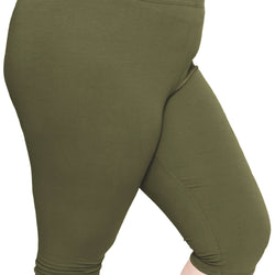 Women's Plus Size Knee Length Cotton Leggings