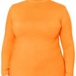 Women's and Plus Oh So Soft Long Sleeve Mock Turtleneck Top Regular Fit Everyday Wear