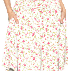 Women's and Plus Size Scoop Hem Flare Mid Length Skirt with Pockets