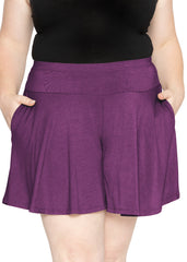 Women’s and Plus Size Flowy Wide Leg Shorts with Pockets