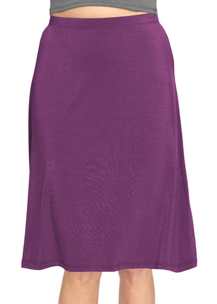 Women's Comfortable Flowy Airy A-Line Knee Length Light Weight Skirt