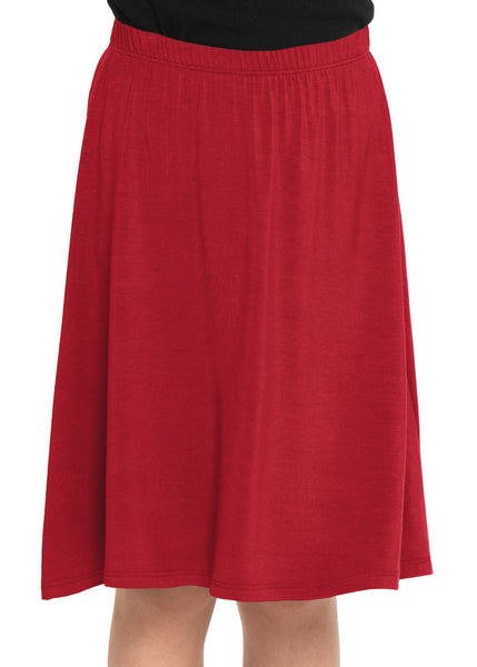 Youth Girl's Flowy A-Line Skirt Knee Length