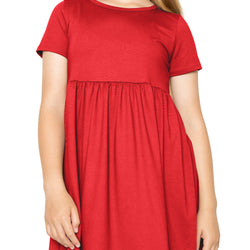 Youth Girl’s Oh So Soft Playtime T Shirt Dress Short Sleeve Casual Stretch Play Dresses|Little to Big Kids