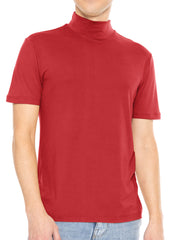Men’s Oh So Soft Luxe Mock Neck Turtleneck Short Sleeve Shirt Casual Pullover Top