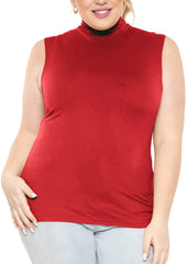 Women's Plus Oh So Soft Sleeveless Mock Neck Top - Perfectly Stylish, Cozy Essential for Everyday