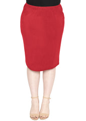 Women's Plus Size Soft Stretch MIDI Skirt