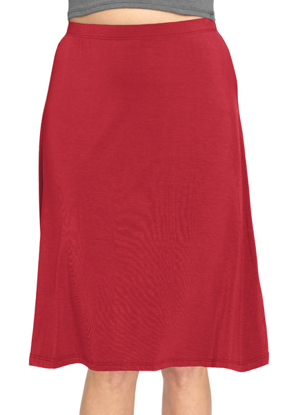 Women's Comfortable Flowy Airy A-Line Knee Length Light Weight Skirt