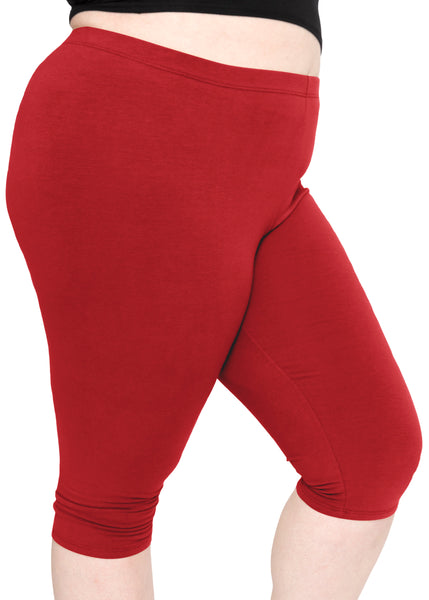 Women's and Plus Size Knee-Length Cotton Leggings