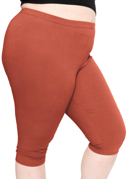 Women's and Plus Size Knee-Length Cotton Leggings