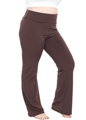 Women Plus Size High Waist Ultra Flex Full-Length Bootcut Yoga Pants