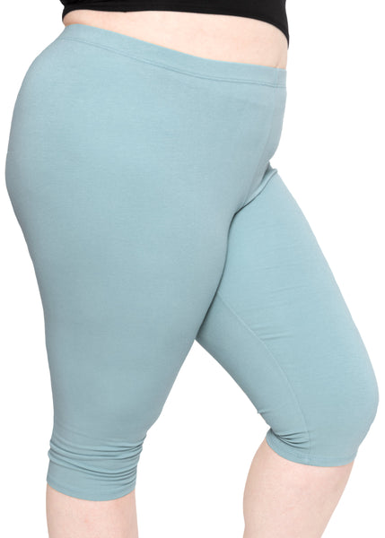 Women's and Plus Size Knee-Length Cotton Leggings