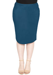 Women's Plus Size Soft Stretch MIDI Skirt
