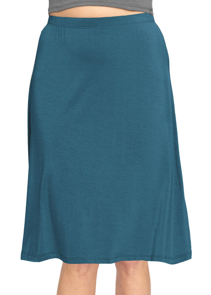 Women's Comfortable Flowy Airy A-Line Knee Length Light Weight Skirt