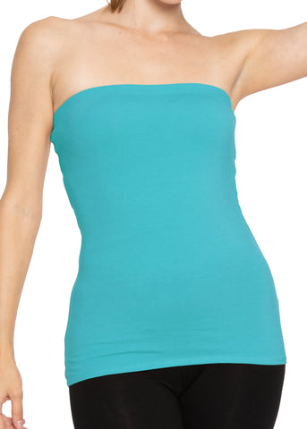 Women's & Plus Long Length Tube Top Still More Colors