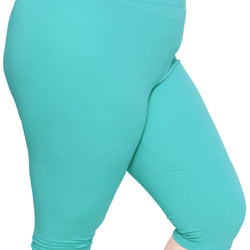 Women's and Plus Size Knee-Length Cotton Leggings