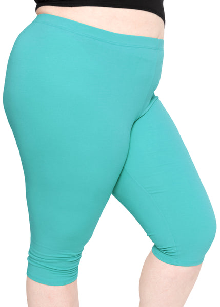 Women's and Plus Size Knee-Length Cotton Leggings