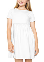 Youth Girl’s Oh So Soft Playtime T Shirt Dress Short Sleeve Casual Stretch Play Dresses|Little to Big Kids