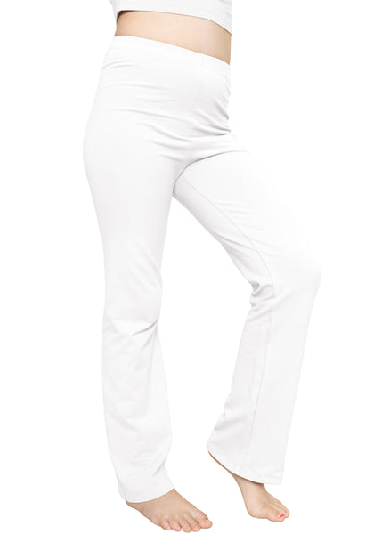 Girl's Cotton High Rise Everyday Straight Leg Yoga Pants – Youth Sizes for Little to Big Kids