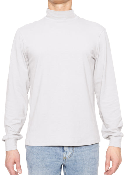 Men's Cotton Mock Neck Cuffed Long Sleeve Top