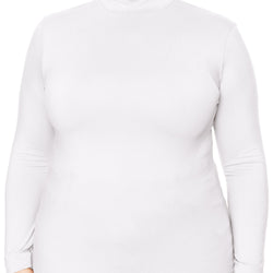 Women's and Plus Oh So Soft Long Sleeve Mock Turtleneck Top Regular Fit Everyday Wear