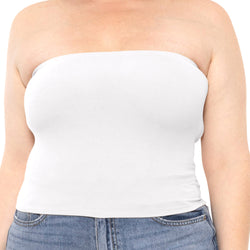 Women's Regular and Plus Size Crop Tube Top