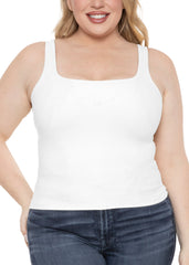 Women's and Plus Double Layered Crop Mid Length Tank Top | Everyday Compression Shapewear