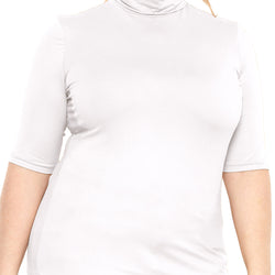 Women's Plus Size Warm Short Sleeve Turtleneck Top | Ultra Soft