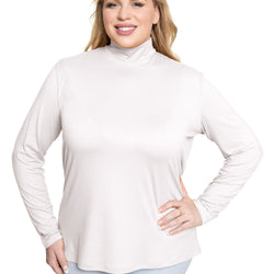 Women's and Plus Oh So Soft Long Sleeve Mock Turtleneck Top Relaxed Fit Everyday Wear