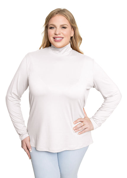 Women's and Plus Oh So Soft Long Sleeve Mock Turtleneck Top Relaxed Fit Everyday Wear