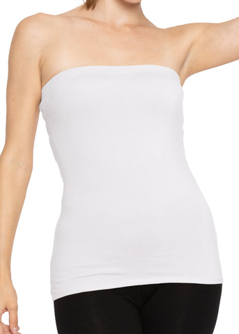 Women's & Plus Long Length Tube Top Still More Colors