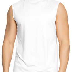 Men’s Oh So Soft Luxe Mock Neck Turtleneck Sleeveless Shirt Casual Pullover Top