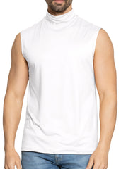 Men’s Oh So Soft Luxe Mock Neck Turtleneck Sleeveless Shirt Casual Pullover Top