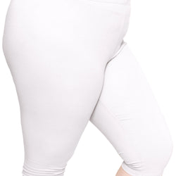 Women's Plus Size Knee Length Cotton Leggings