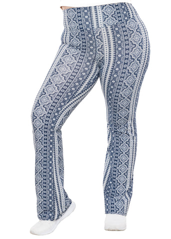 Women Plus Size High Waist Cotton Bootcut Yoga Pants