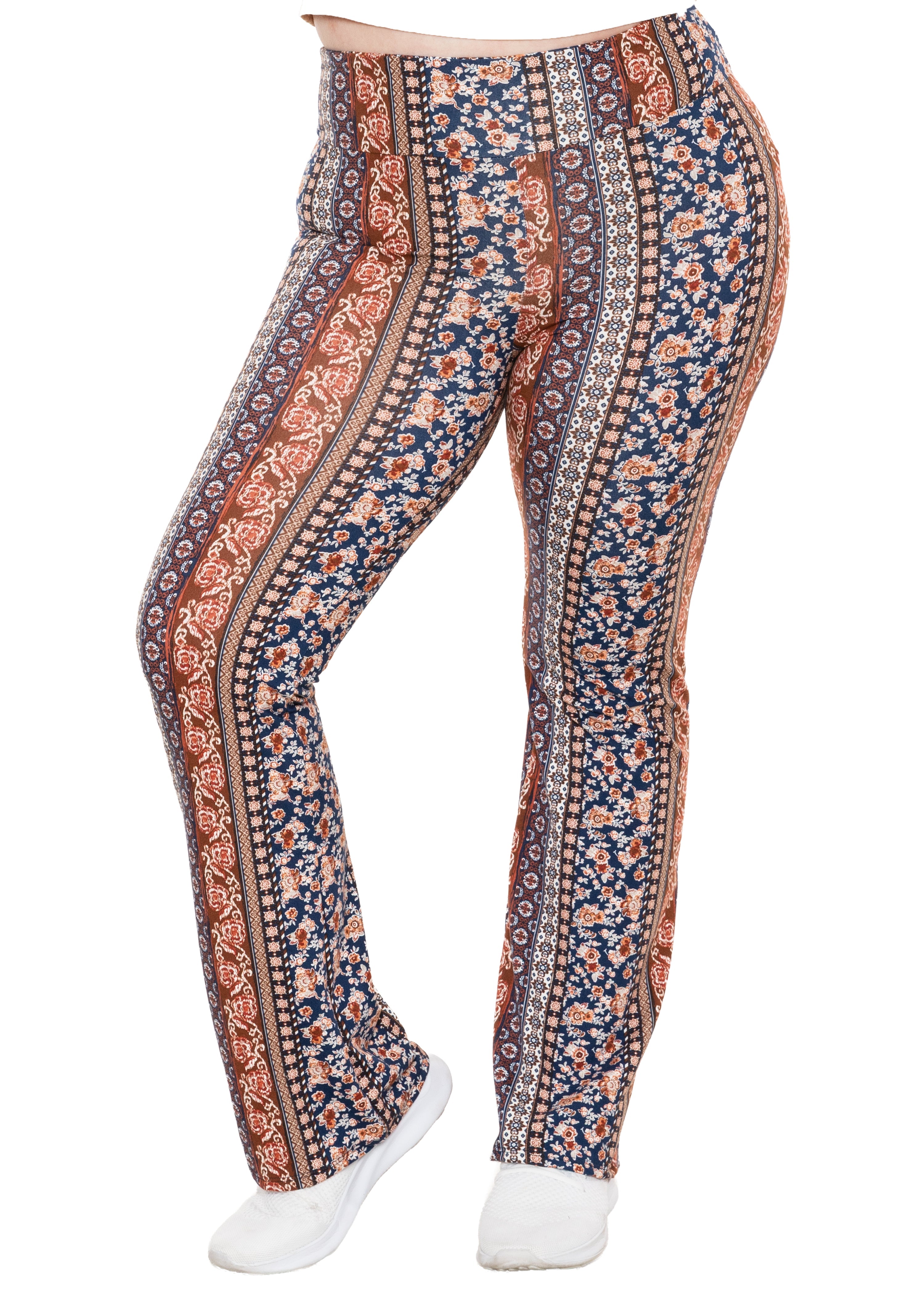 Women Plus Size High Waist Cotton Bootcut Yoga Pants