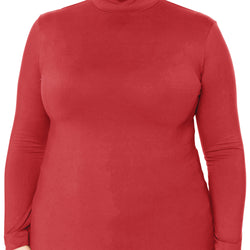 Women's and Plus Oh So Soft Long Sleeve Mock Turtleneck Top Regular Fit Everyday Wear