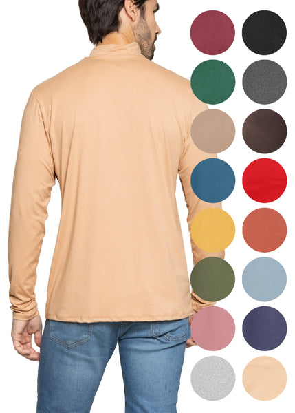 Men's Oh So Soft Mock Neck Long Sleeve Shirt Perfect for Casual Wear, Stylish, Classic Fit