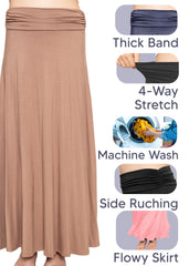 Youth Girl’s Flowy Ankle Length Skirt with Ruched Waistband