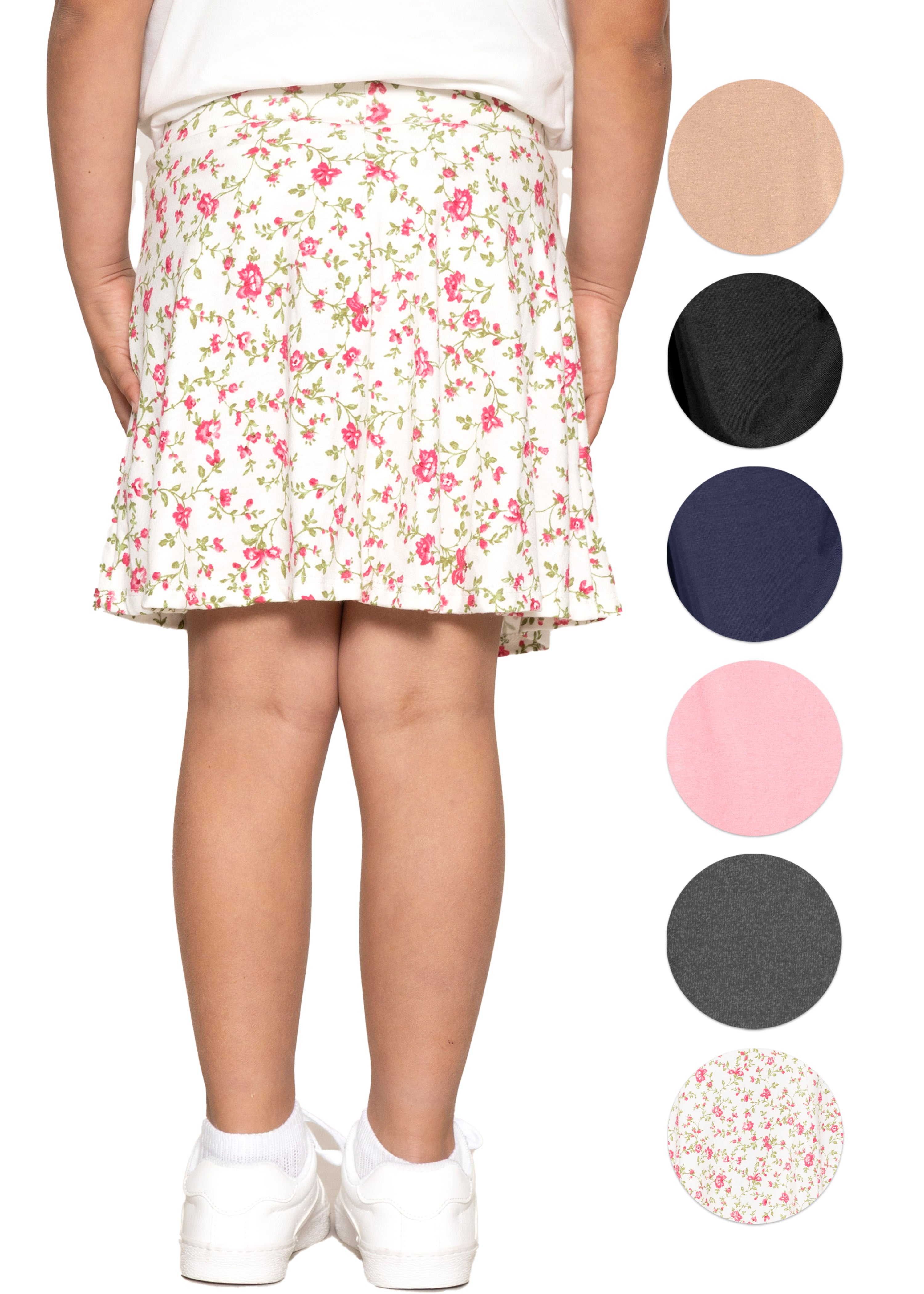 Girl's A-Line Short Skirt with Built-in Shorts