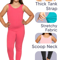 Teamwear Girl's Cotton Tank Unitard | Size 4 to 16