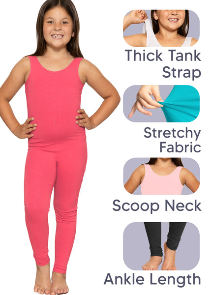 Teamwear Girl's Cotton Tank Unitard | Size 4 to 16
