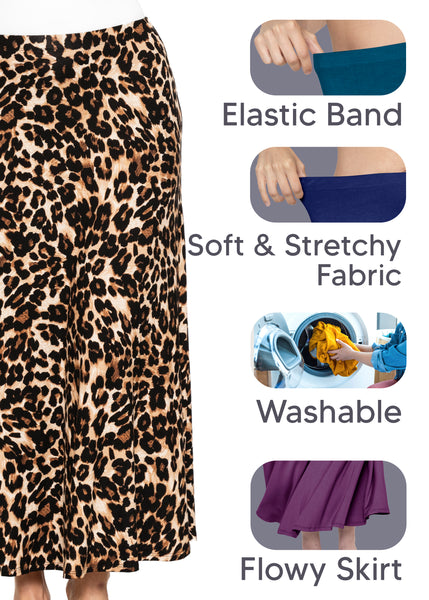 Ankle Length A-Line Flowy Skirt | Comfortable Clothes for Women | Small - 5X