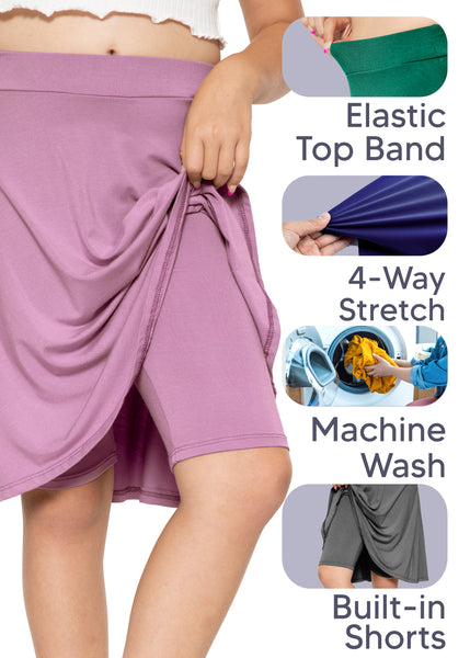 Girl's A-Line Skirt with Built-in Shorts