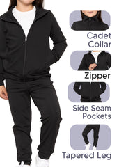 Girl’s Cadet Jacket and Jogger Sweatsuit Set