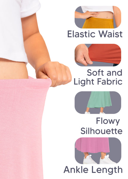 Youth Girl's Flowy A-Line Skirt Ankle Length